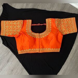 Woman’s indian Jari work orange Blouse for Sari